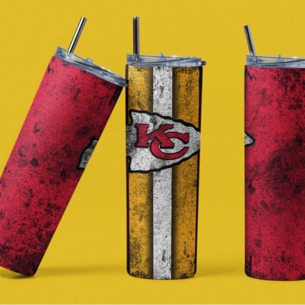 KC Chiefs distressed tumbler- 20oz